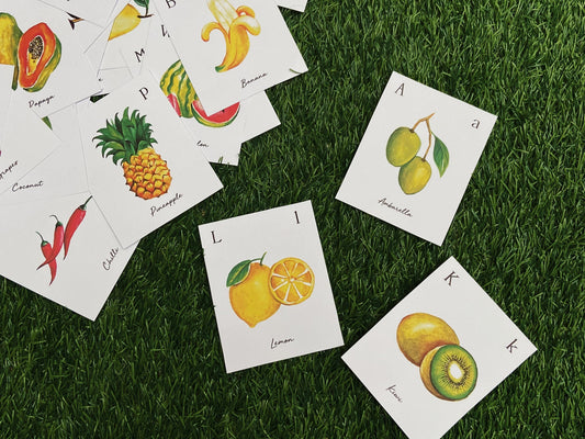 Sweeten Up Learning with Vintage Fruits Flashcards!