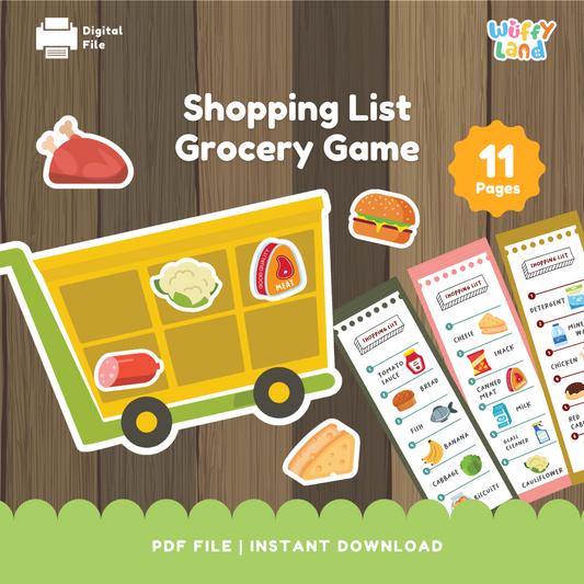 Shopping List Game – Printable Grocery Pretend Play