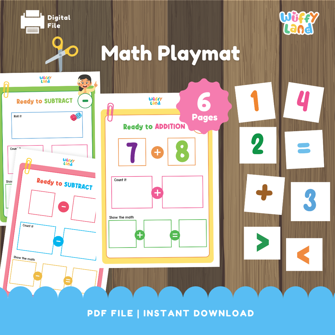 Math Playmat for Kids – Hands-On Math Activities - Addition, Subtraction, & Comparison
