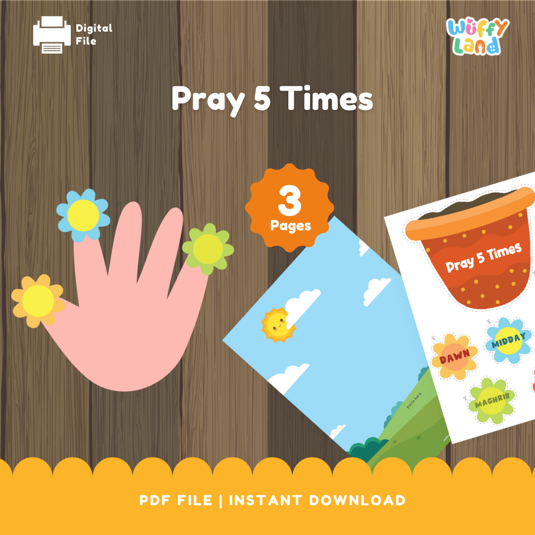 Pray 5 Times Craft - Islamic Activity for Kids - Interactive Salah Chart