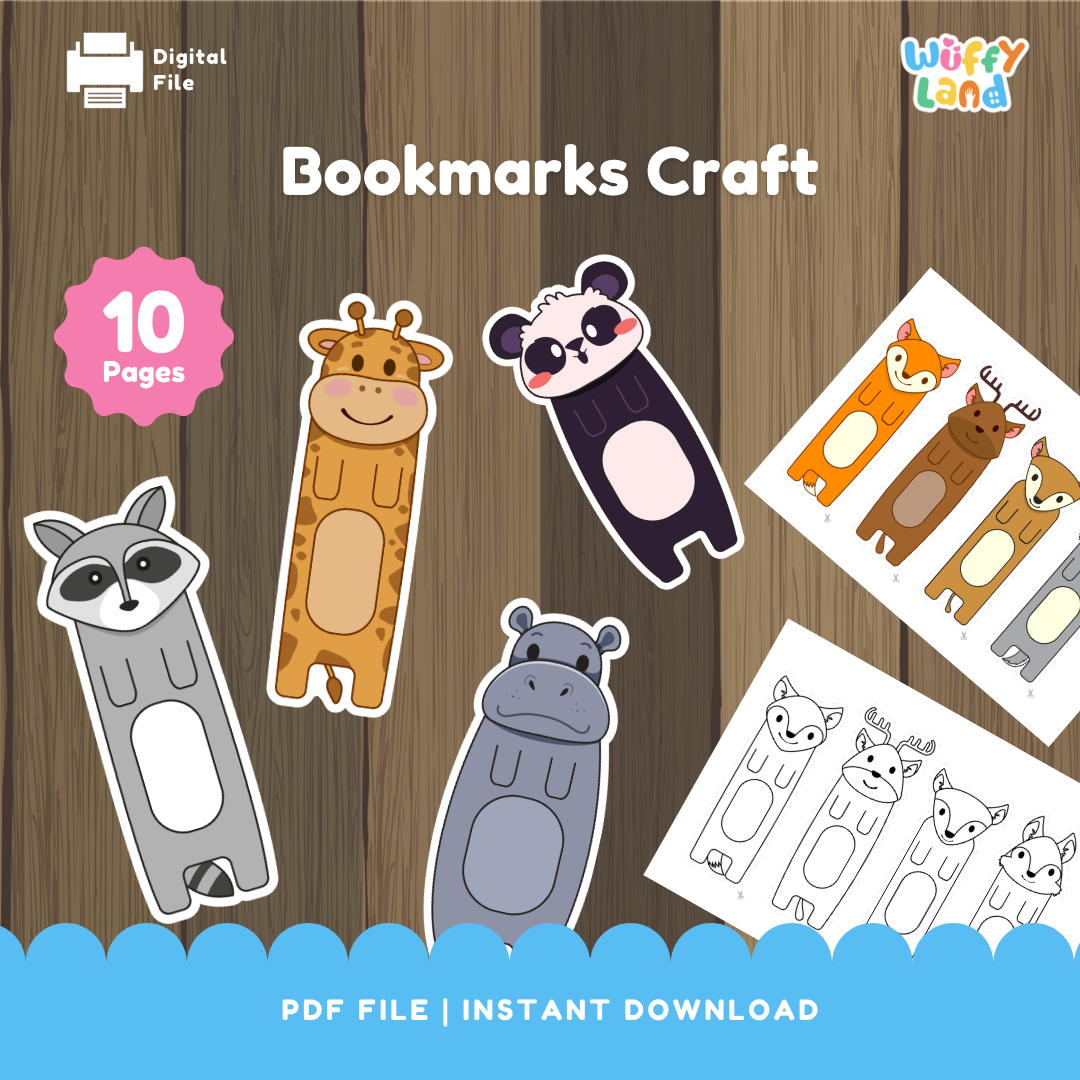 Animal Bookmarks Craft - Fun DIY Coloring & Printable Bookmarks for Kids