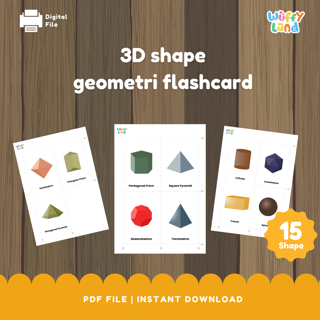 3D Shape Geometry Flashcards - Real-Life Object Matching - Math Center Activity