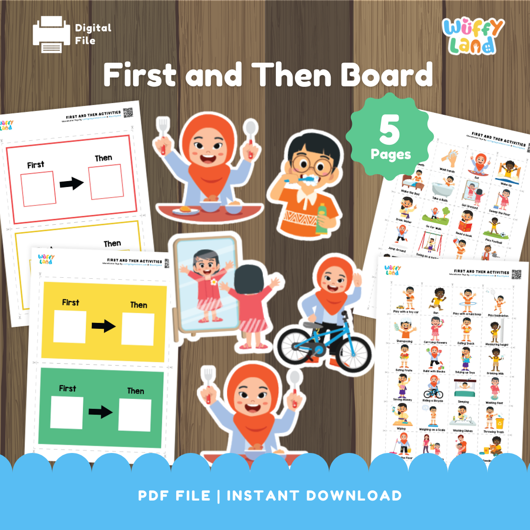 First and Then Board Printable - Visual Schedule for Kids - Daily Routine Chart
