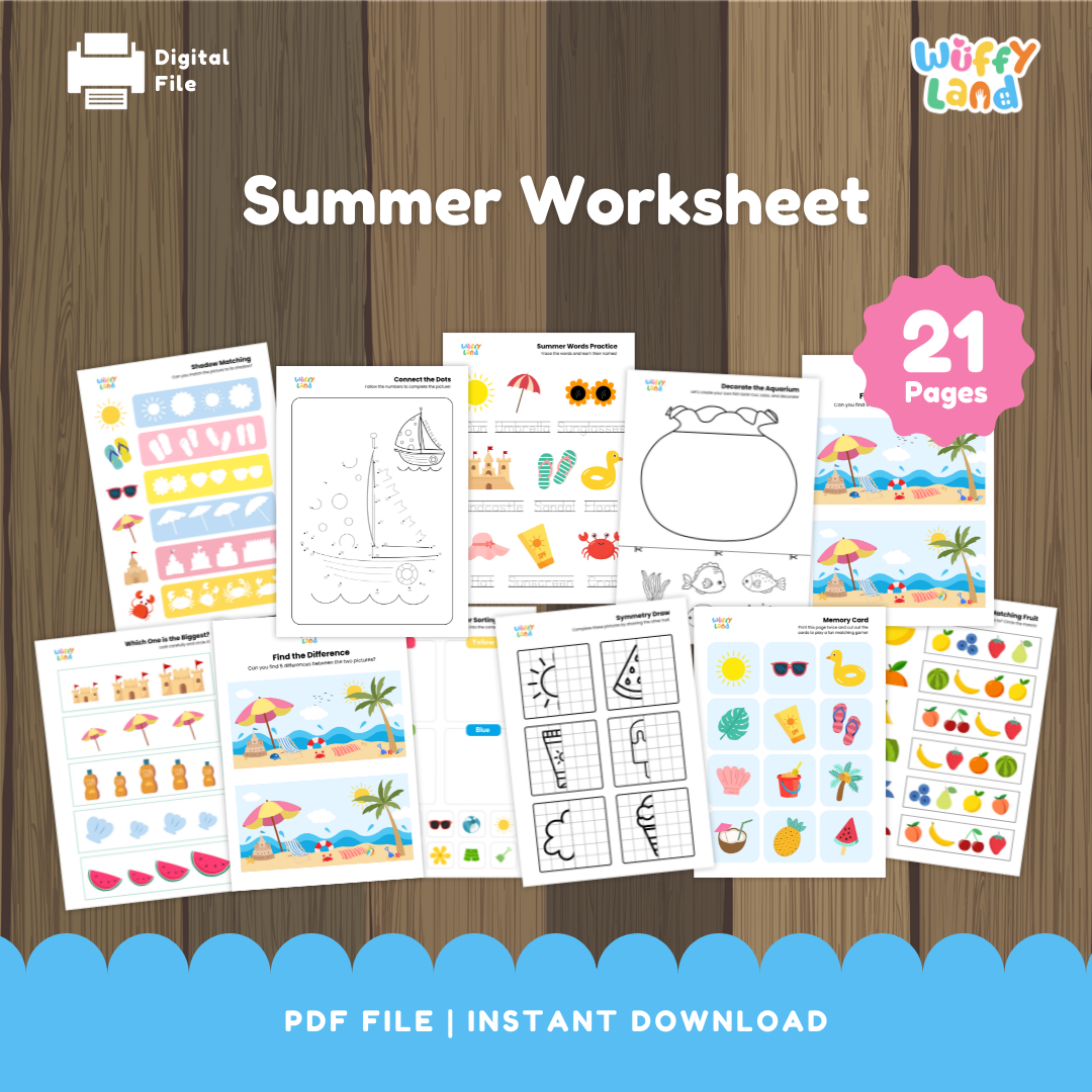Summer Activity Worksheets - Printable Fun for Preschool & Kindergarten