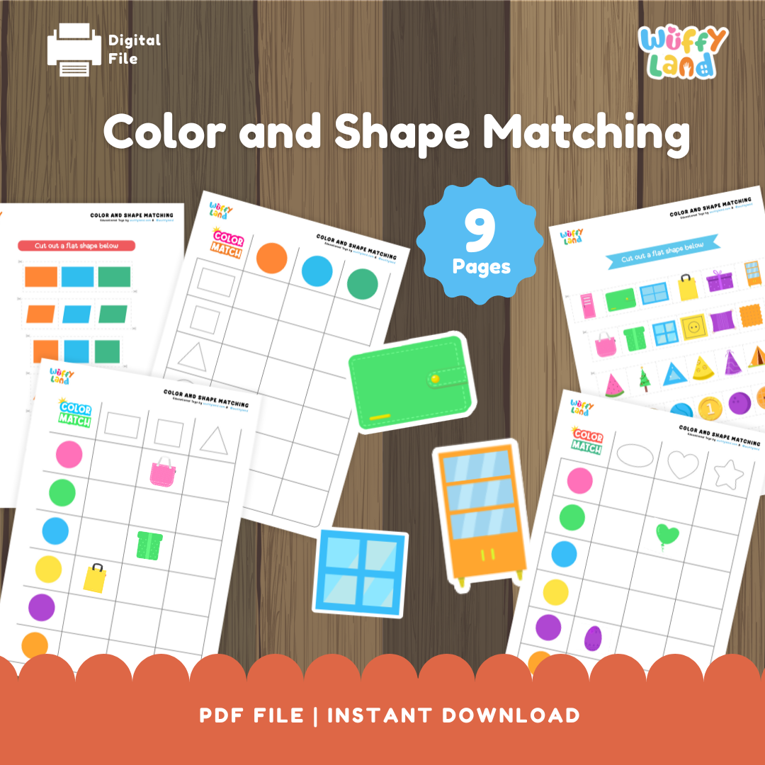 Color and Shape Matching Activity β 8 Pages PDF for Preschool & Kindergarten Fun