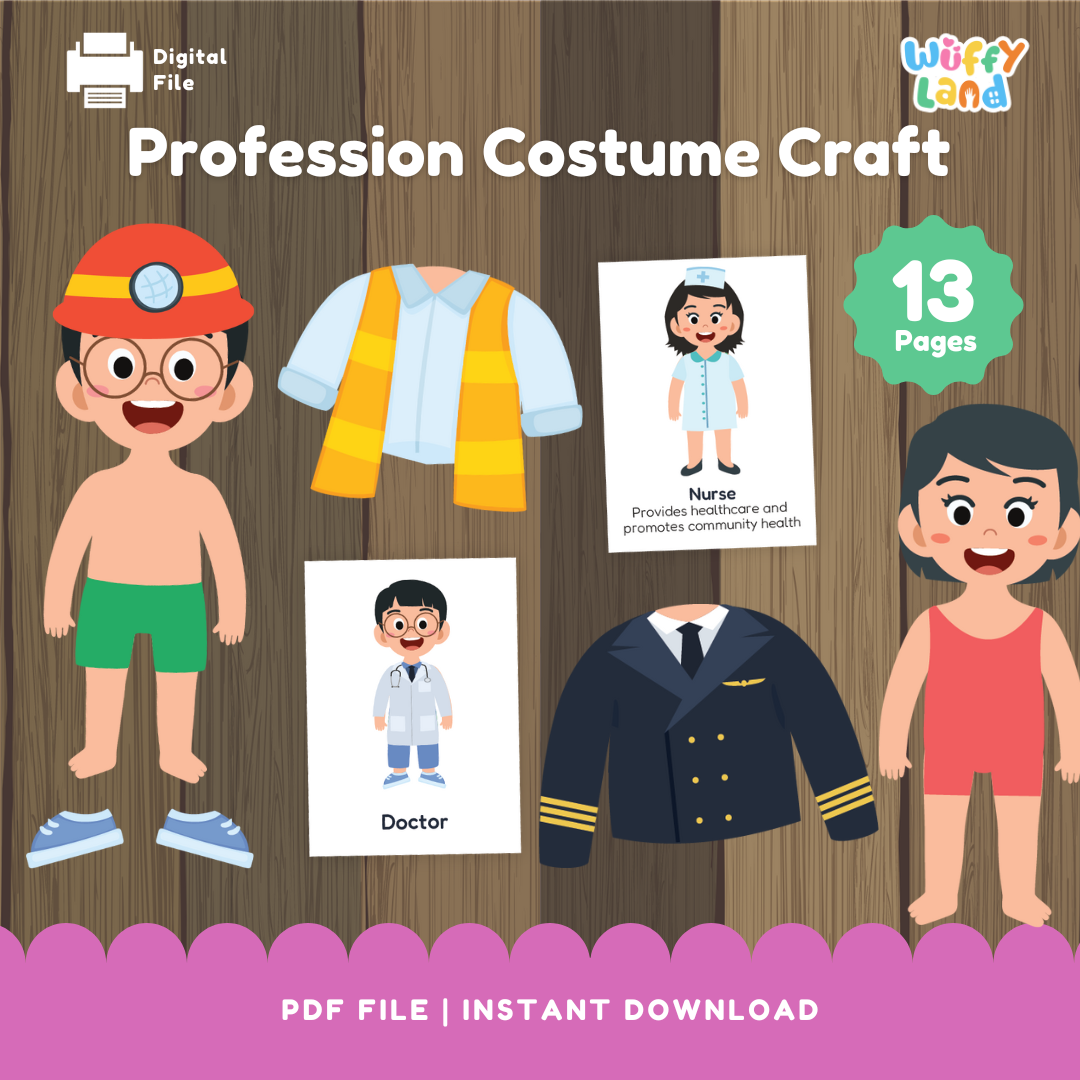 Profession Costume Craft - Fun Printable Cut & Play Activity for Kids!
