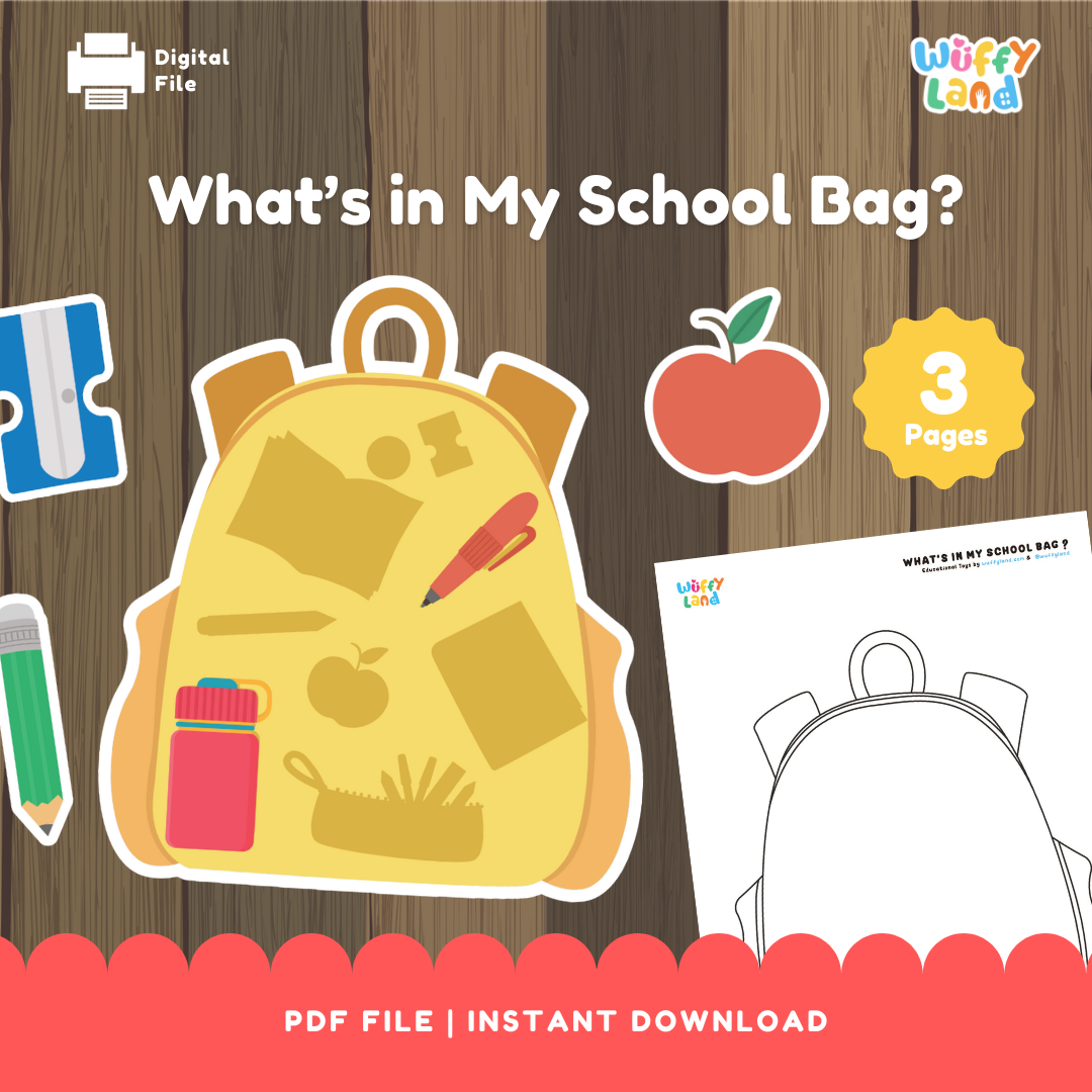 What's in My School Bag? - Cut & Paste Sorting Activity for Kids