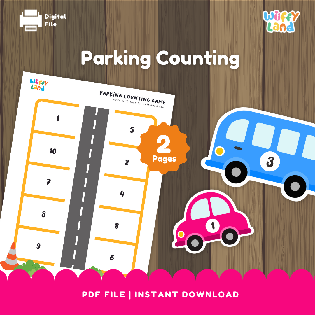 Parking Lot Counting – Number Match Printable Activity