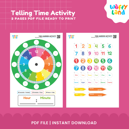 Telling Time Printable – Learn to Read Clocks for Kids