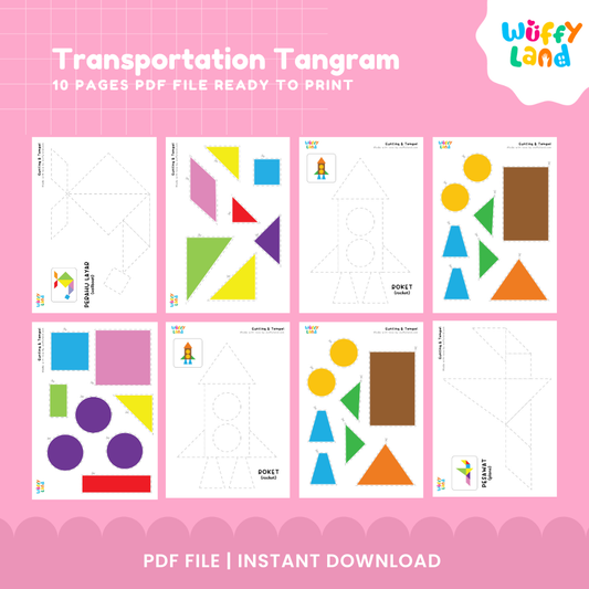 Transportation Tangram Puzzle – Vehicles Shape Craft