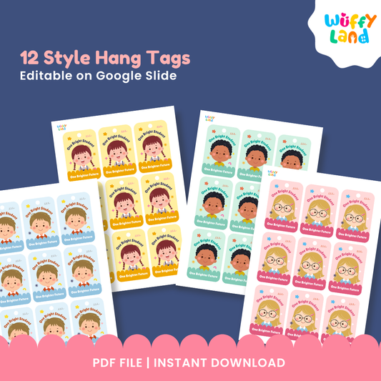 Student End of Year Gift Tags “One Bright Student”, Easy to Use and Editable