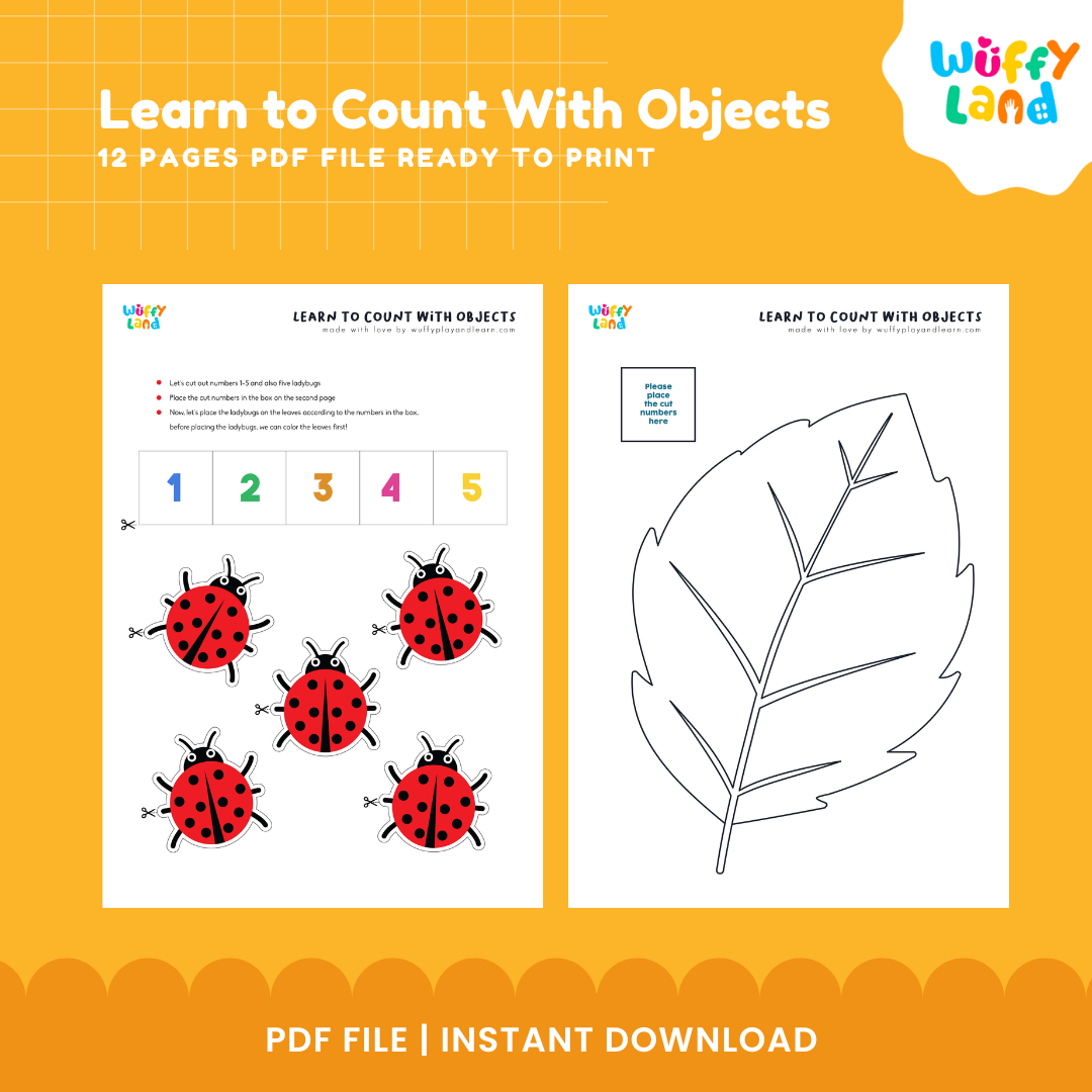 Learn to Count with Objects Printable 12-Page Educational Activity Set - Math Fun for Kids