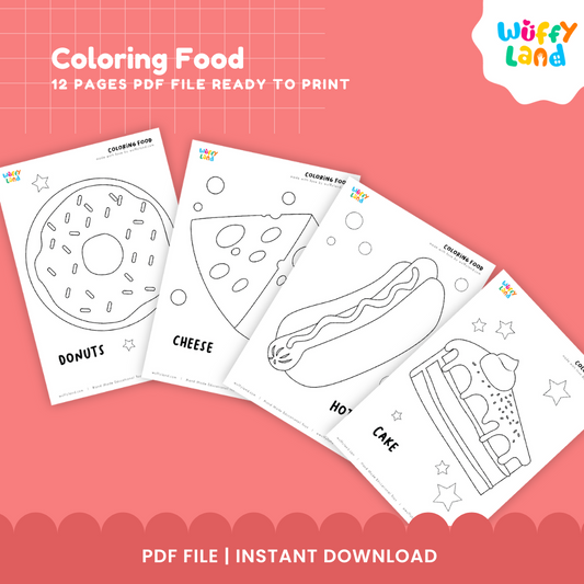 Food Coloring Pages – Printable for Preschool & Kids