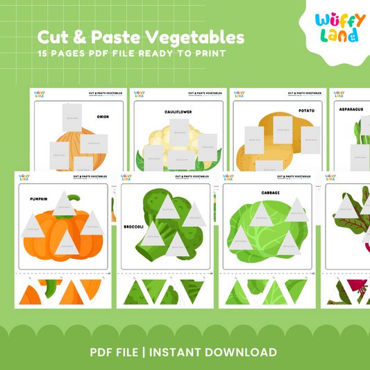Cut and Paste Vegetables – Fun Fine Motor Printable