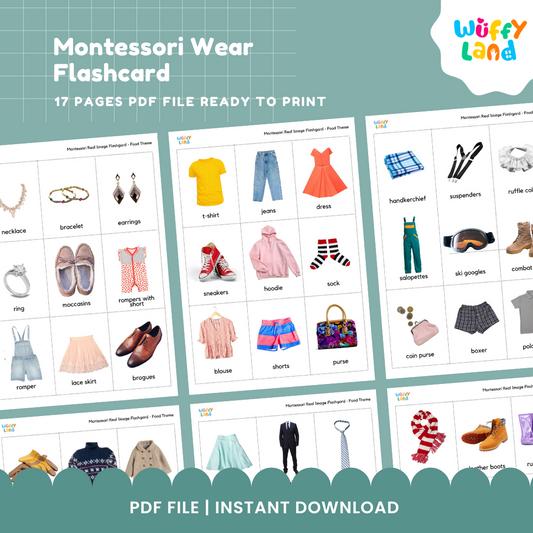 Montessori Clothing Flashcards – Wearable Items