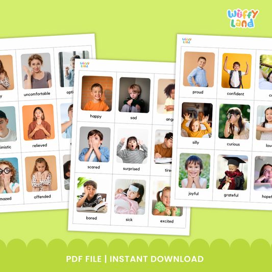 Emotions Feelings Flashcards Autism Special Education with Real Picture