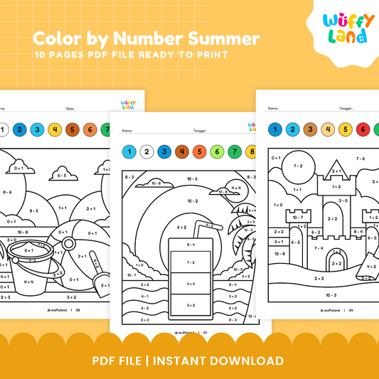 Color by Number – Summer Edition! No Prep Fun Activities Ready to Print