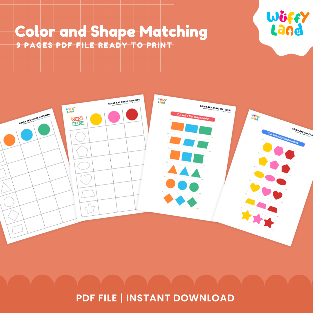 Color and Shape Matching Activity β 8 Pages PDF for Preschool & Kindergarten Fun
