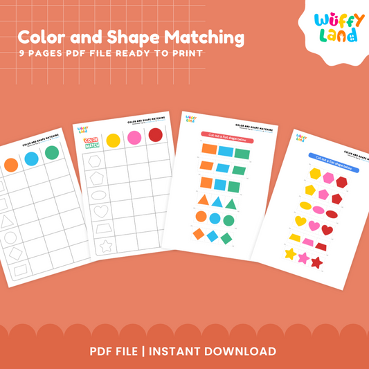 Color and Shape Matching Activity – 8 Pages PDF for Preschool & Kindergarten Fun