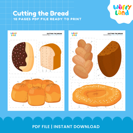 Bread Cutting Worksheets – Printable Scissor Skills for Kids