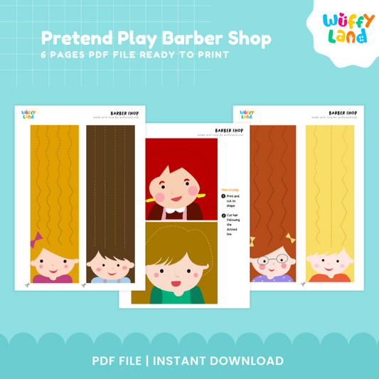 Barber Shop Pretend Play – Cut & Style Printable Set
