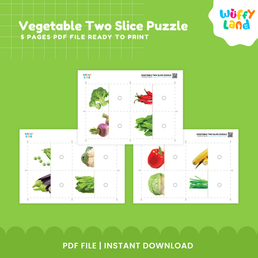 Vegetable Two Slice Puzzle - Fun Matching Game for Kids