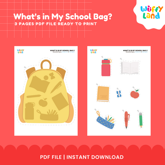 What's in My School Bag? - Cut & Paste Sorting Activity for Kids