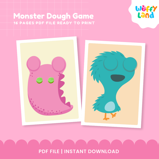 Monster Playdough Mats Activity - Fine Motor Dough Game for Kids
