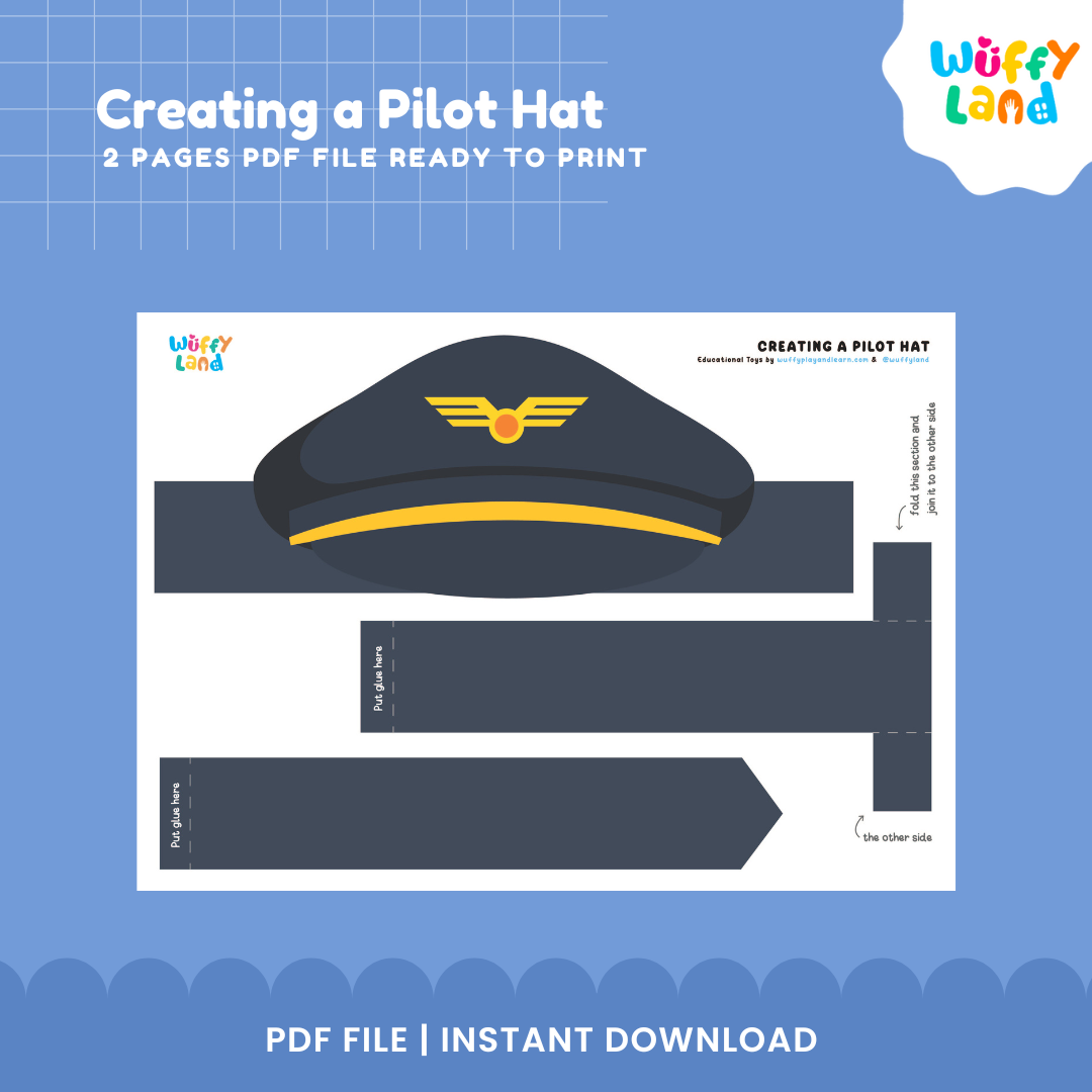 Pilot Hat Craft Activity — Printable DIY Hat for Kids - Imaginative Play & Crafts
