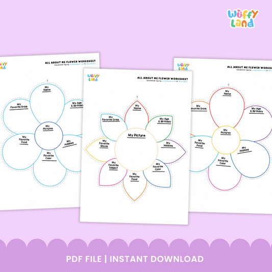 All About Me Flower Worksheet - Student Info Sheet Back to School