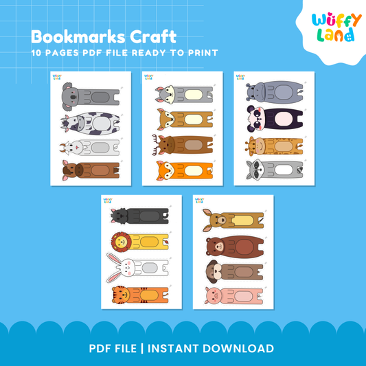 Animal Bookmark Craft – Printable DIY Coloring Activity