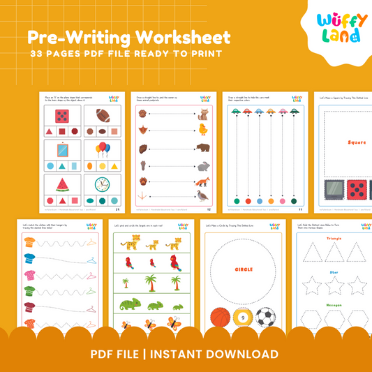 Pre-Writing Worksheets – Tracing Lines, Shapes & Patterns