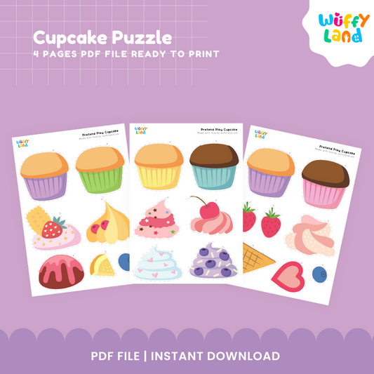 Cupcake Puzzle – Printable Dessert Matching Activity