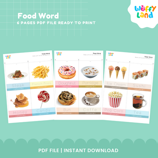 Food Tracing Flashcards – Learn & Write Food Names