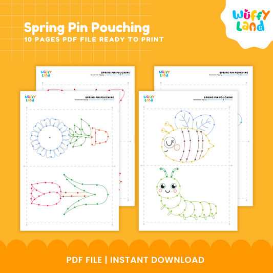 Spring Pin Poking Activity - Fine Motor Skills Spring Theme Printable