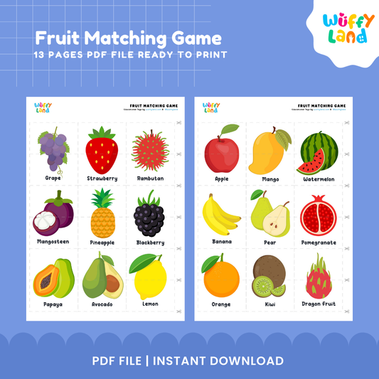 Fruit Matching Game – Printable Learning Cards for Kids