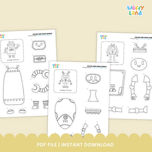 Build Your Own Robot - Cut and Paste Coloring No Prep Activity Back to School