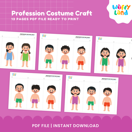 Profession Costume Craft - Fun Printable Cut & Play Activity for Kids!