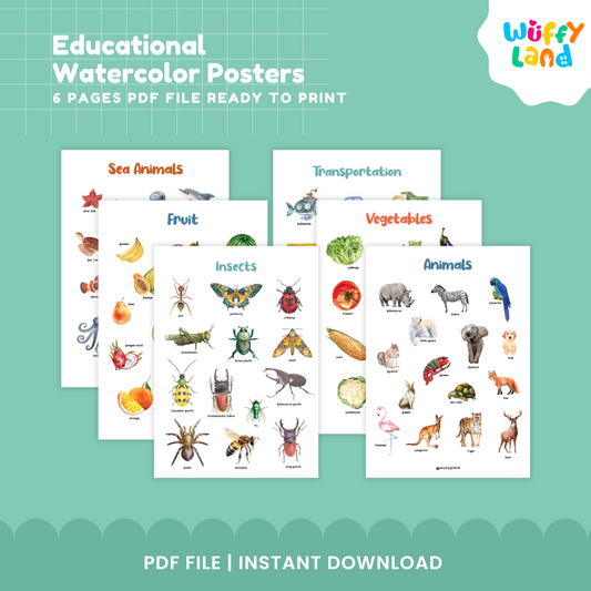 Educational Watercolor Posters