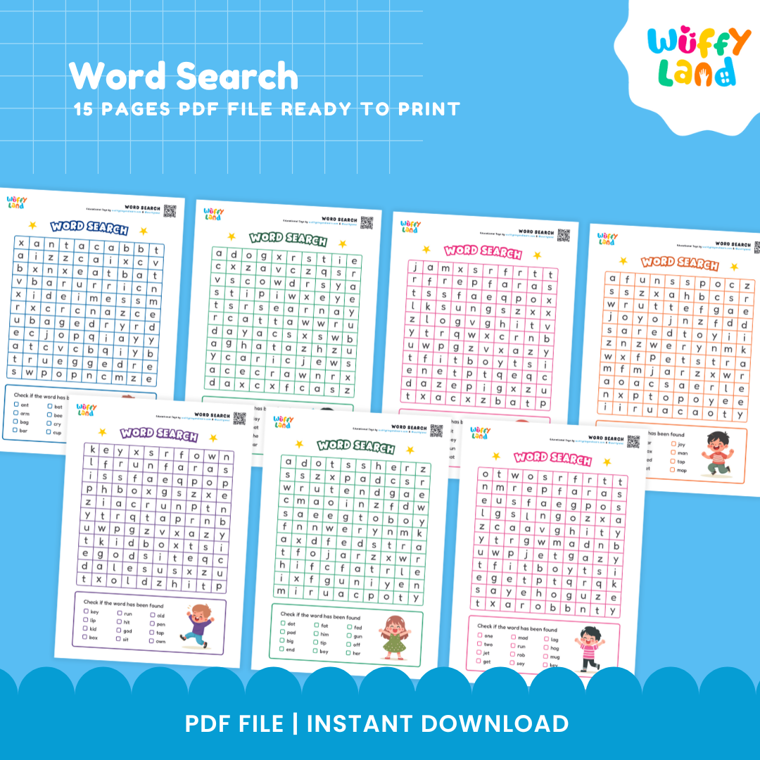 Word Search Puzzle Pack - Educational Word Searches for Kids