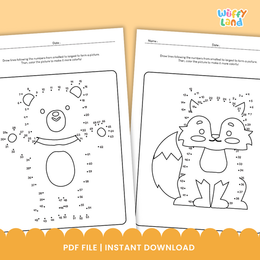 Autumn Dot to Dot and Coloring Pages - Fall Activities for Kids