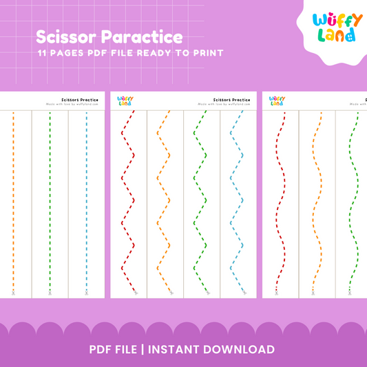 Scissor Skill Worksheets – Lines, Curves, and Shapes