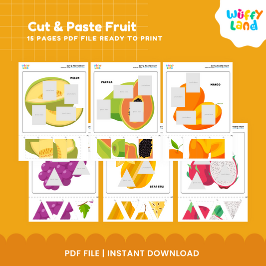 Cut and Paste Fruits – Scissor Skills Activity for Kids