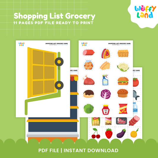 Shopping List Game – Printable Grocery Pretend Play