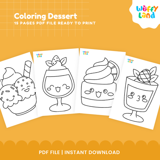 Dessert Coloring Pages – Sweet Treats for Kids to Color