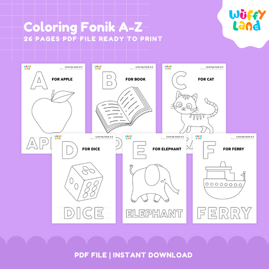 Phonics Coloring A–Z – Alphabet Sounds & Coloring Fun