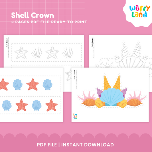 Shell Crown Craft – Printable Ocean-Themed Activity for Kids