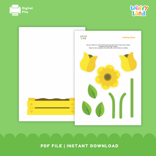 Build a Flower Craft - Cut and Paste Activity - Spring Fine Motor Printable