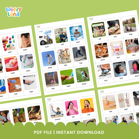 Action Verbs Flashcards with Real Images | 100 Printable Vocabulary Cards for ESL & Kids