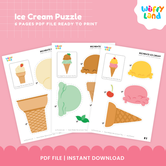 Ice Cream Puzzle Printable – Fun Matching Game for Kids